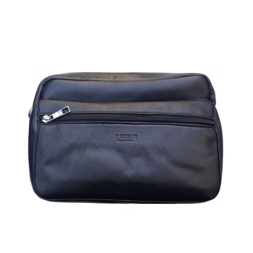 Luxus LX 205-6, Τσαντάκι Χειρός, Δέρμα, Μαύρο