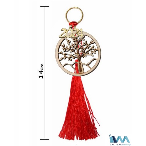 Kostibas 6718-003, Γούρι Χριστουγεννιάτικο, Ξύλο, 12Τμχ