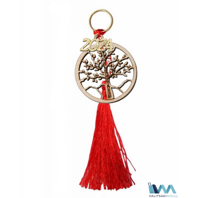 Kostibas 6718-003, Γούρι Χριστουγεννιάτικο, Ξύλο, 12Τμχ