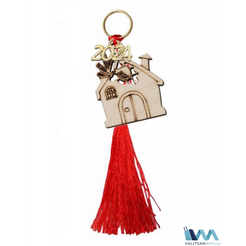 Kostibas 6718-005, Γούρι Χριστουγεννιάτικο, Ξύλο, 12Τμχ