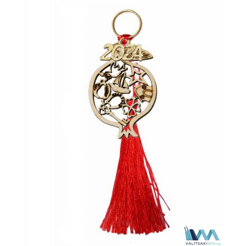 Kostibas 6718-006, Γούρι Χριστουγεννιάτικο, Ξύλο, 12Τμχ