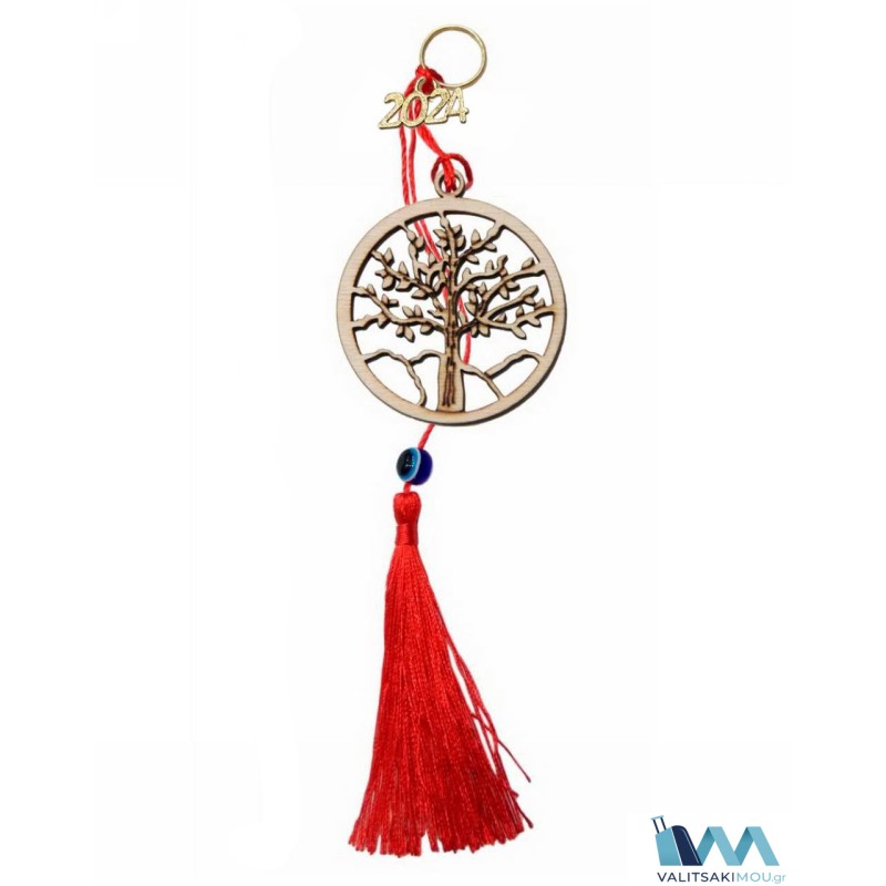 Kostibas 6718-103, Γούρι Χριστουγεννιάτικο, Ξύλο, 12Τμχ