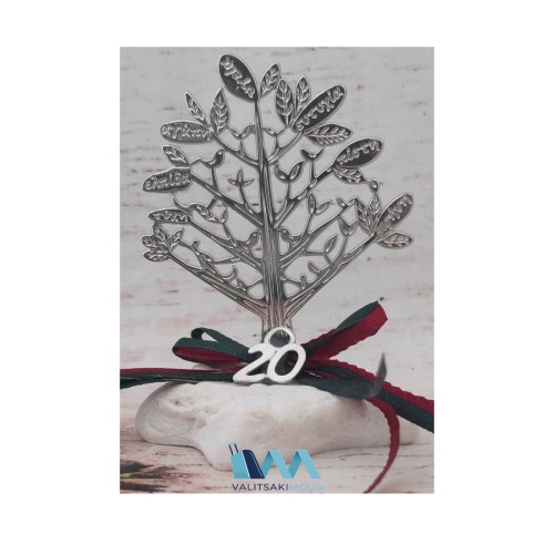 Kostibas 6714-101A, Γούρι Χριστουγεννιάτικο, Πέτρα, Ασημί