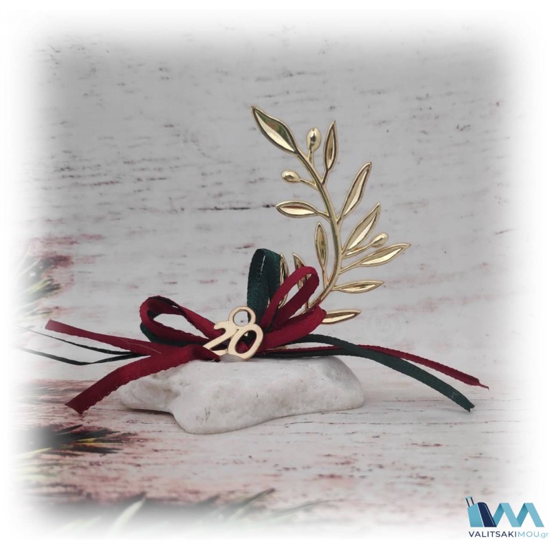 Kostibas 6714-102X, Γούρι Χριστουγεννιάτικο, Πέτρα, Χρυσαφί