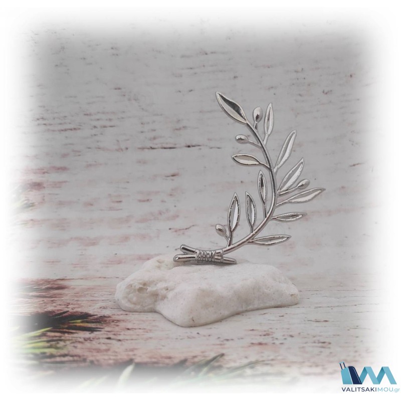 Kostibas 6714-102AY, Γούρι Χριστουγεννιάτικο, Πέτρα, Ασημί