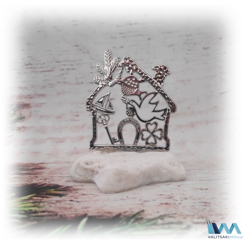 Kostibas 6714-103AY, Γούρι Χριστουγεννιάτικο, Πέτρα, Ασημί