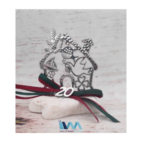 Kostibas 6714-103A, Γούρι Χριστουγεννιάτικο, Πέτρα, Ασημί