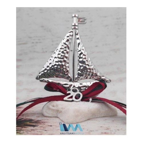 Kostibas 6714-104A, Γούρι Χριστουγεννιάτικο, Πέτρα, Ασημί