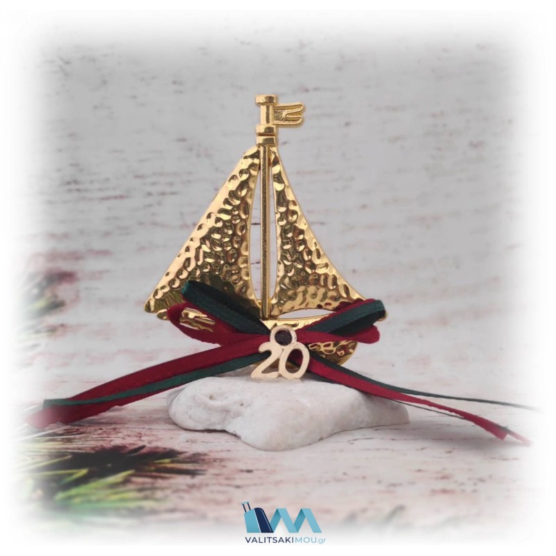 Kostibas 6714-104X, Γούρι Χριστουγεννιάτικο, Πέτρα, Χρυσαφί