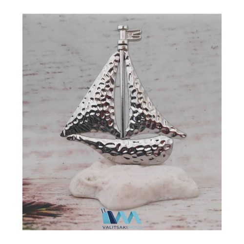 Kostibas 6714-104AY, Γούρι Χριστουγεννιάτικο, Πέτρα, Ασημί