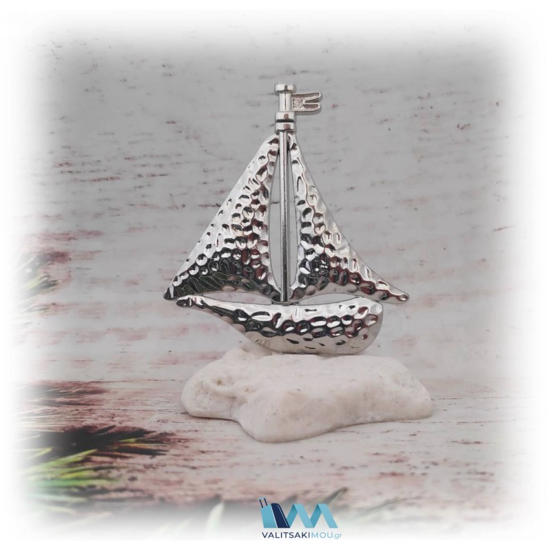 Kostibas 6714-104AY, Γούρι Χριστουγεννιάτικο, Πέτρα, Ασημί