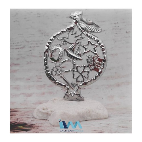 Kostibas 6714-105AY, Γούρι Χριστουγεννιάτικο, Πέτρα, Ασημί