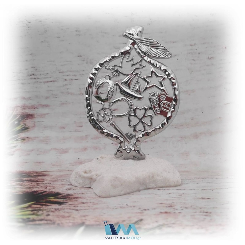 Kostibas 6714-105AY, Γούρι Χριστουγεννιάτικο, Πέτρα, Ασημί