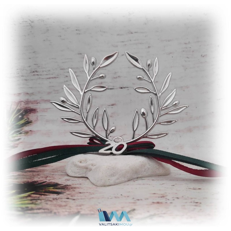 Kostibas 6714-106A, Γούρι Χριστουγεννιάτικο, Πέτρα, Ασημί