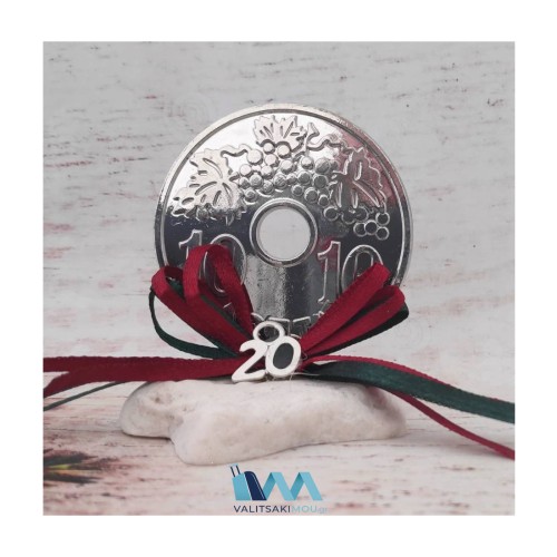 Kostibas 6714-107A, Γούρι Χριστουγεννιάτικο, Πέτρα, Ασημί