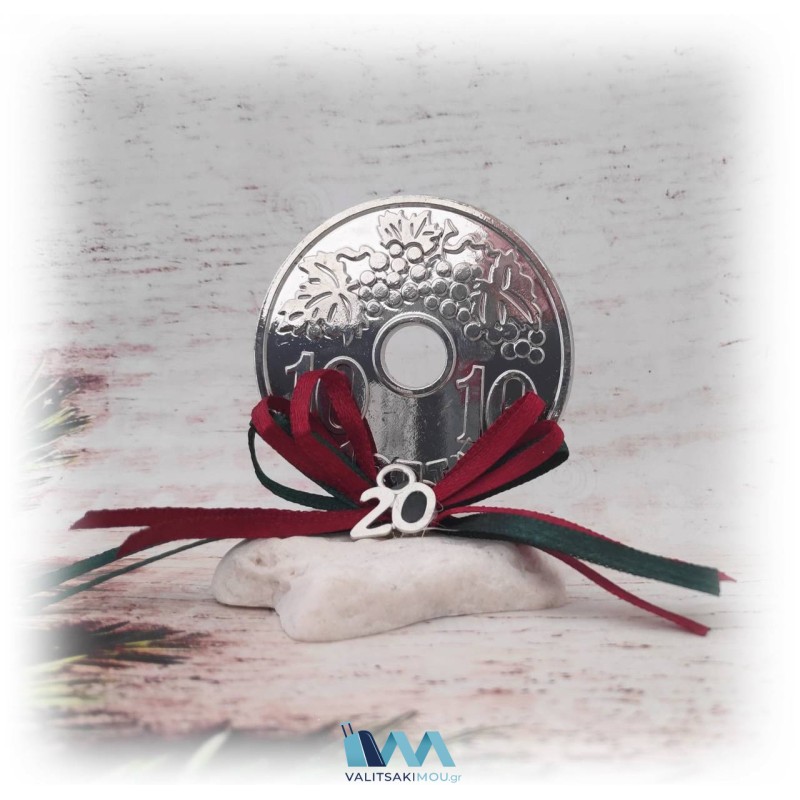 Kostibas 6714-107A, Γούρι Χριστουγεννιάτικο, Πέτρα, Ασημί