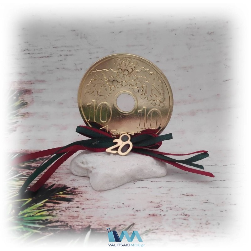 Kostibas 6714-107X, Γούρι Χριστουγεννιάτικο, Πέτρα, Χρυσαφί