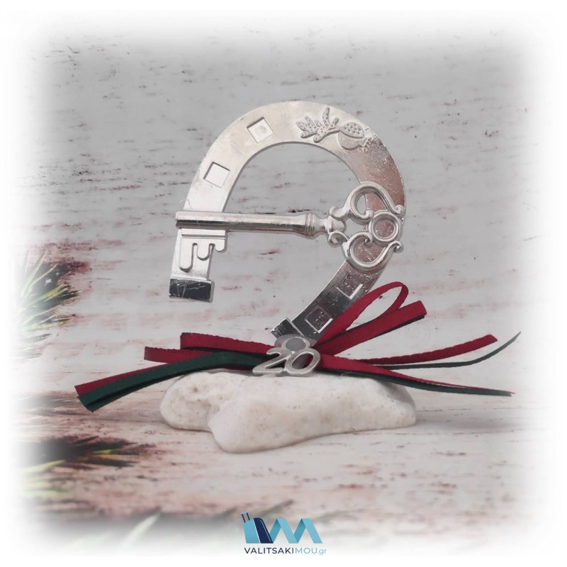 Kostibas 6714-108A, Γούρι Χριστουγεννιάτικο, Πέτρα, Ασημί