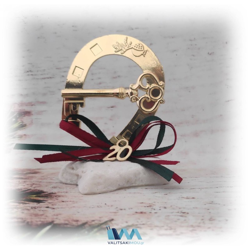 Kostibas 6714-108X, Γούρι Χριστουγεννιάτικο, Πέτρα, Χρυσαφί