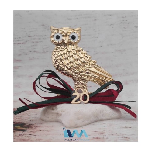 Kostibas 6714-109X, Γούρι Χριστουγεννιάτικο, Πέτρα, Χρυσαφί