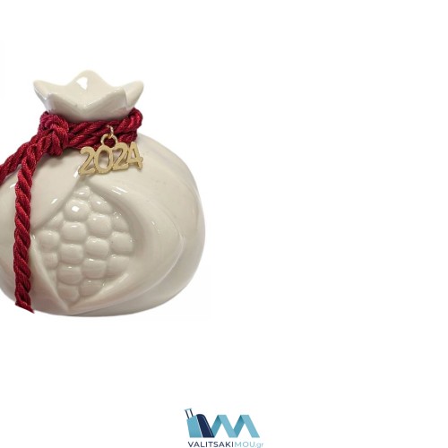 Kostibas 5698-054L, Διακοσμητικό ρόδι, Λευκό