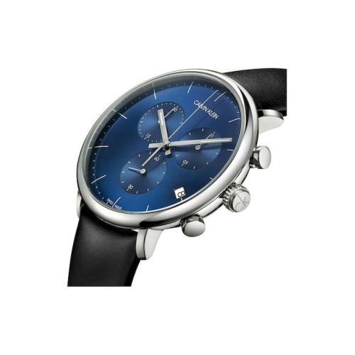 Calvin Klein K8M271CN High Noon, Stainless Steel, TE, Χρονογράφος, Δερμάτινο, Μαύρο