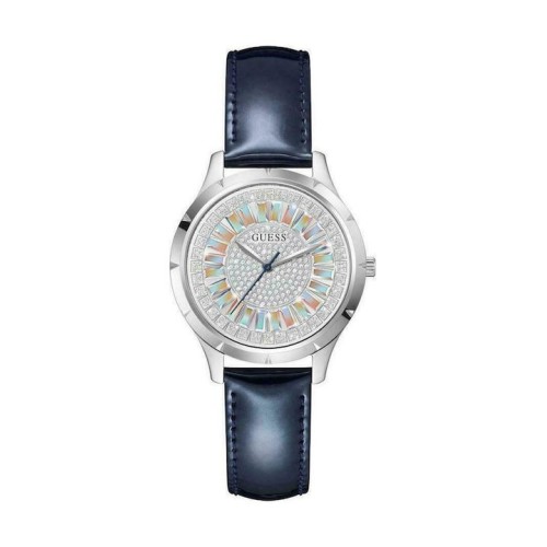 GUESS GW0299L1 Glamour, Stainless Steel, Αναλογικό, Δερμάτινο, TE, Μπλε