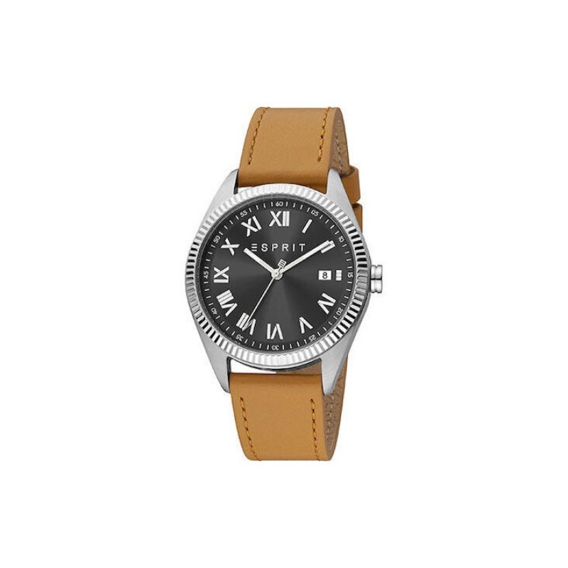 Esprit ES1G365L0025 Hugh, Stainless Steel, Δερμάτινο, TE, Καφέ