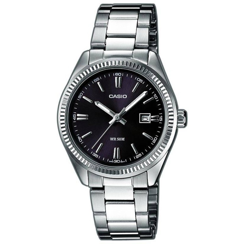 Casio LTP-1302D-1A1, Stainless Steel, TE, Με Μπρασελέ, Ασημί