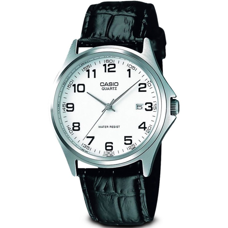 Casio MTP-1183E-7B, Stainless Steel, Δερμάτινο, Μαύρο