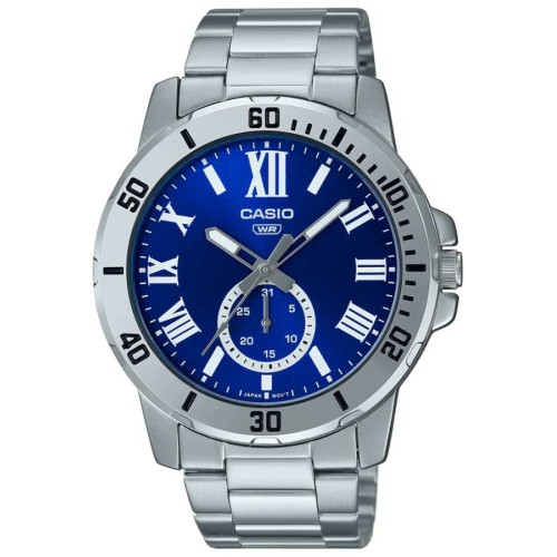 Casio MTP-VD200D-2B, Stainless Steel, Με Μπρασελέ, TE, Ασημί