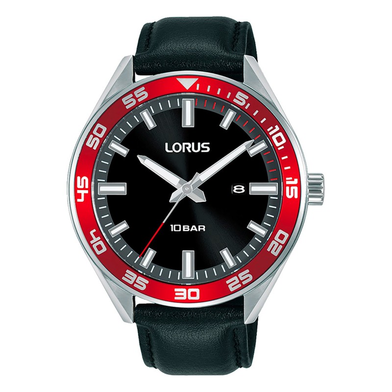 Lorus RH941NX9, Stainless Steel, Δερμάτινο, TE, Μαύρο