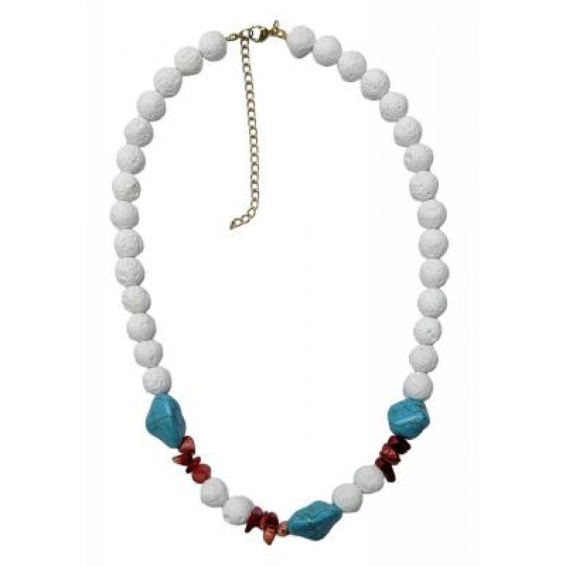 Kostibas 1014-909AD, Κολιέ, Πέτρα, Λάβα, Λευκό