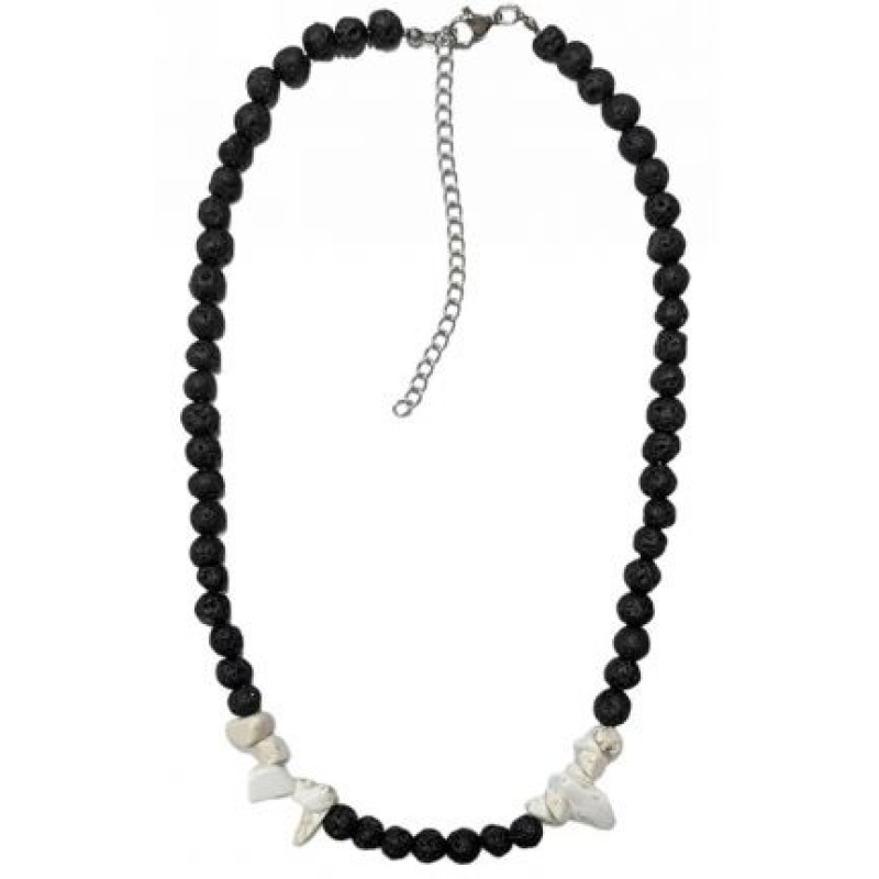 Kostibas 1014-925AL, Κολιέ, Πέτρα, Λάβα, Μαύρο