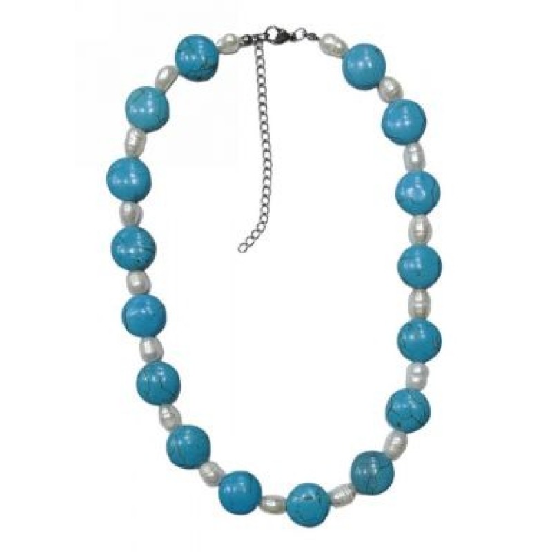 Kostibas 1014-931DL, Κολιέ, Πέτρα, Λάβα, Τυρκουάζ