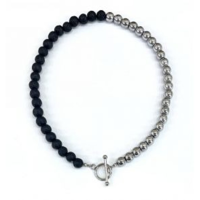 Kostibas 1014-921AA, Κολιέ, Πέτρα, Ατσάλι, Ασημί