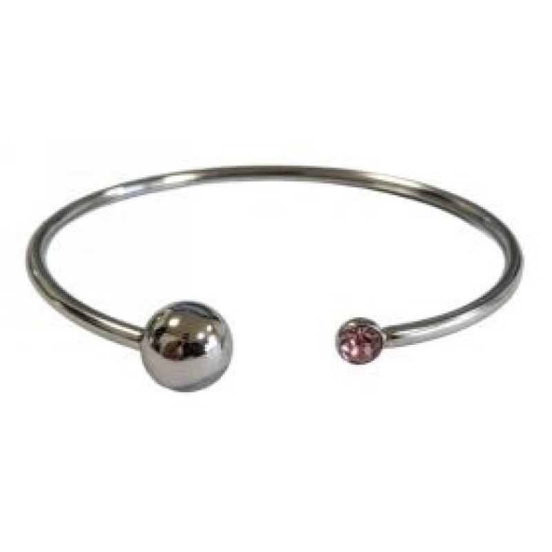 Kostibas 1513-975AR, Βραχιόλι, Ατσάλι, Με ροζ πέτρα, Ασημί