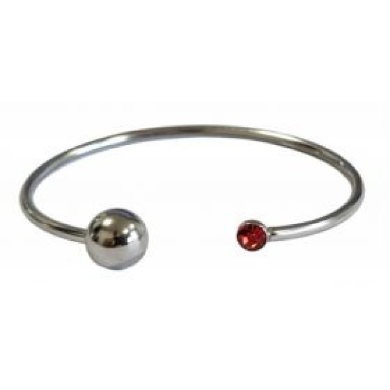 Kostibas 1513-975AU, Βραχιόλι, Ατσάλι, Με κόκκινη πέτρα, Ασημί
