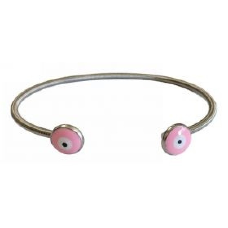 Kostibas 1513-976AR, Βραχιόλι, Ατσάλι, Με μάτι Ροζ, Ασημί