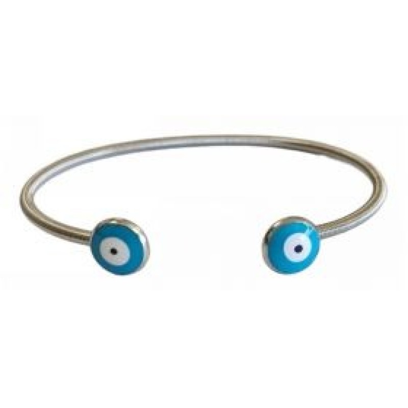 Kostibas 1513-976AT, Βραχιόλι, Ατσάλι, Με μάτι Γαλάζιο, Ασημί