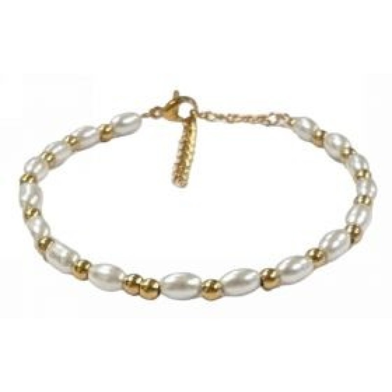 Kostibas 1513-708X4, Βραχιόλι, Ατσάλι, Με Πέρλα, Χρυσό