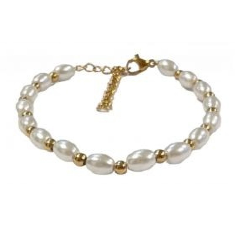 Kostibas 1513-708X5, Βραχιόλι, Ατσάλι, Με Πέρλα, Χρυσό