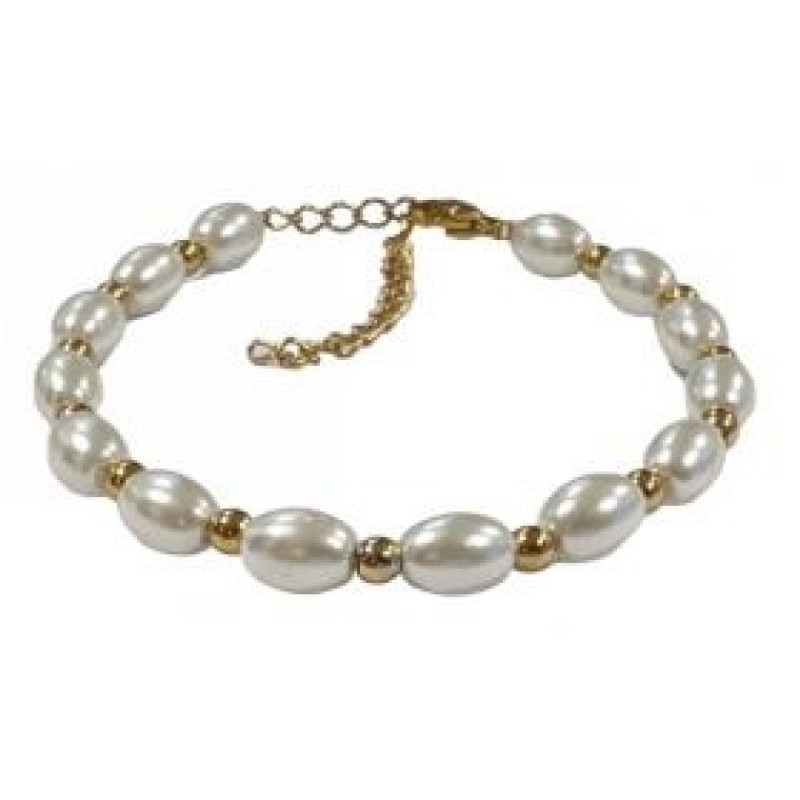 Kostibas 1513-708X6, Βραχιόλι, Ατσάλι, Με Πέρλα, Χρυσό