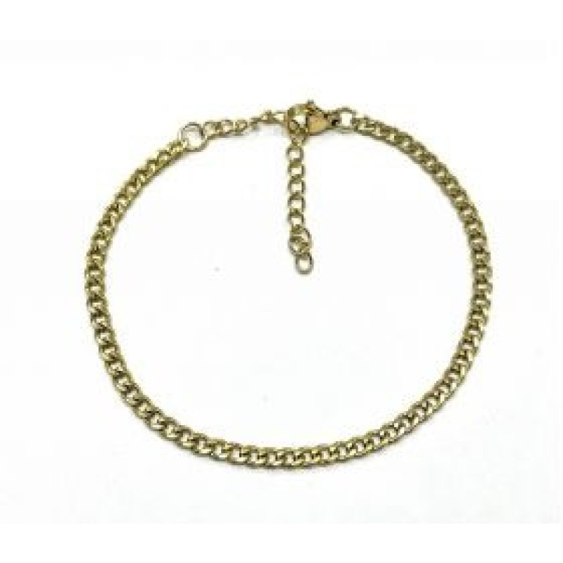 Kostibas 1513-928X, Βραχιόλι, Αλυσίδα, Ατσάλι, Χρυσό 