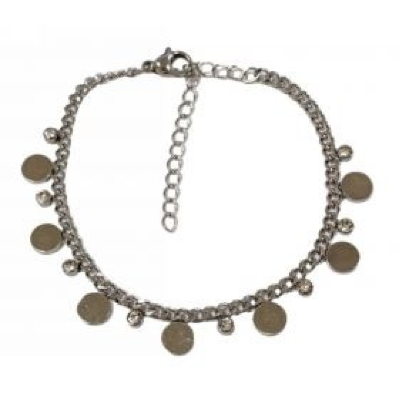 Kostibas 1513-741AL, Βραχιόλι, Ατσάλι, Με στρόγγυλο μοτίφ, Ασημί