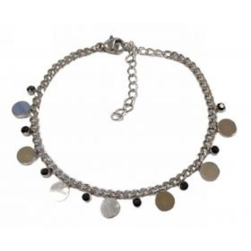 Kostibas 1513-741AM, Βραχιόλι, Ατσάλι, Με στρόγγυλο μοτίφ, Ασημί
