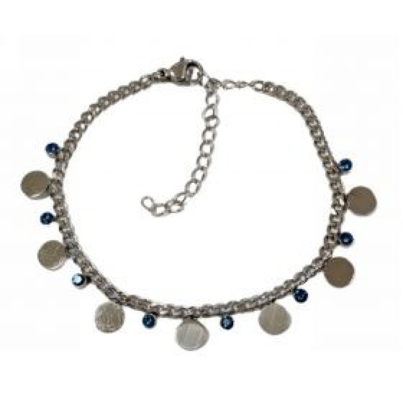 Kostibas 1513-741AN, Βραχιόλι, Ατσάλι, Με στρόγγυλο μοτίφ, Ασημί