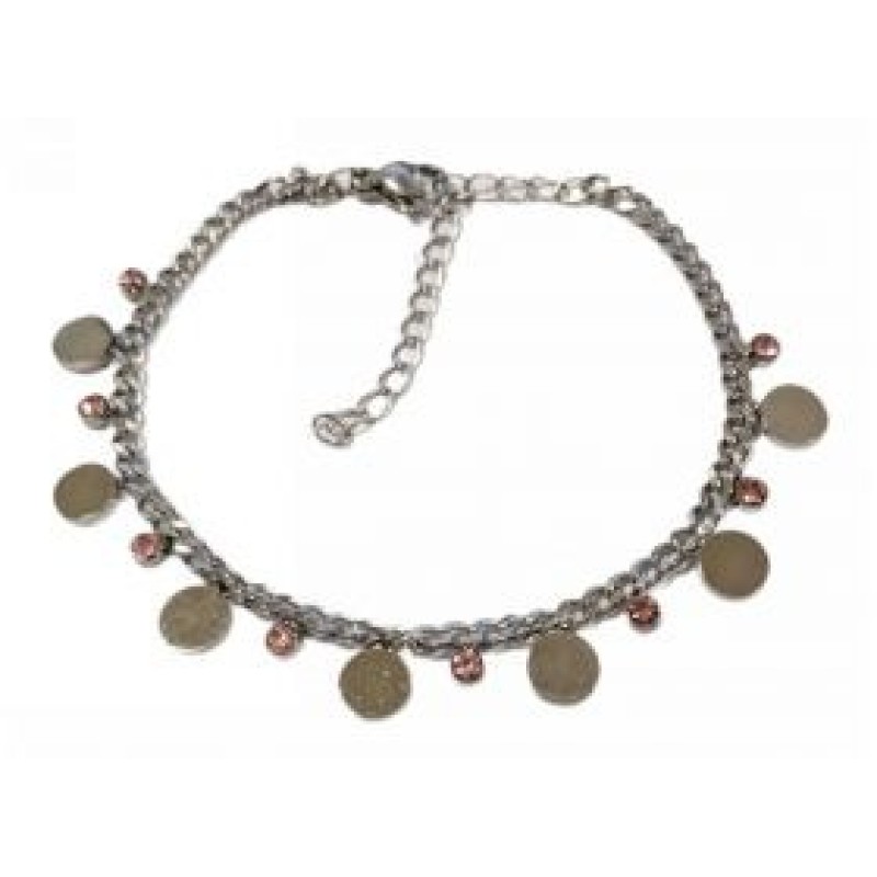 Kostibas 1513-741AR, Βραχιόλι, Ατσάλι, Με στρόγγυλο μοτίφ, Ασημί