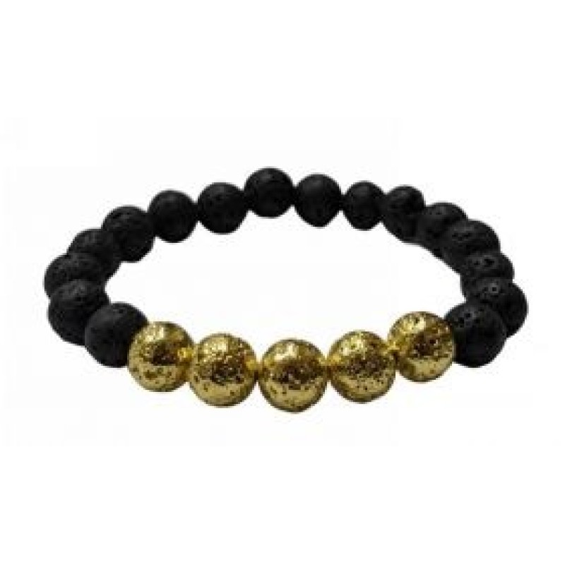 Kostibas 1514-692MX, Βραχιόλι, Πέτρα, Λάβα, Χρυσό