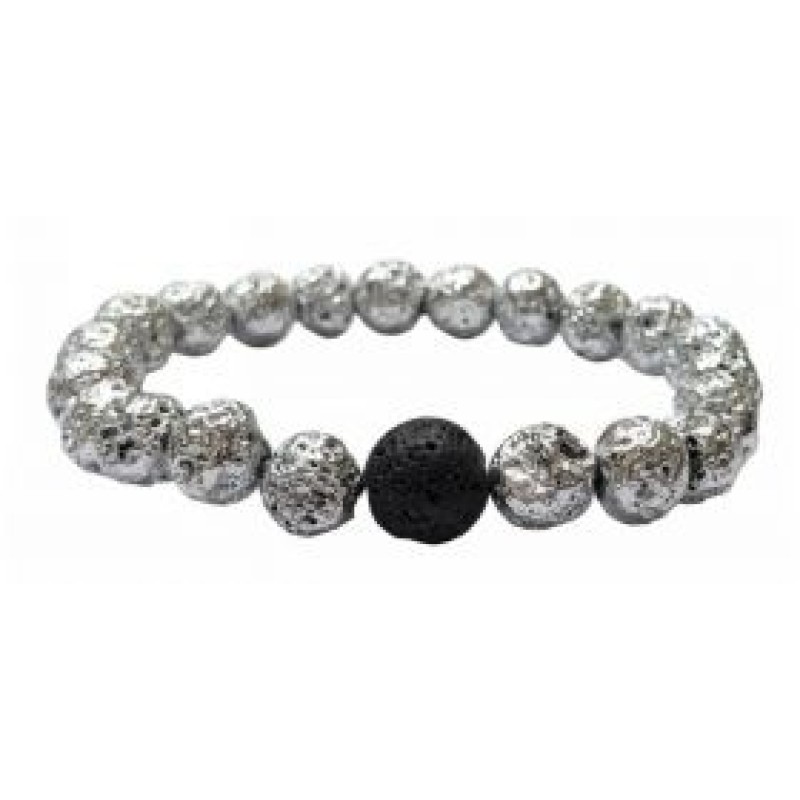 Kostibas 11514-693AM, Βραχιόλι, Πέτρα, Λάβα, Ασημί